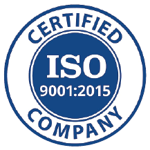 ISO 9001:2015 certified company seal