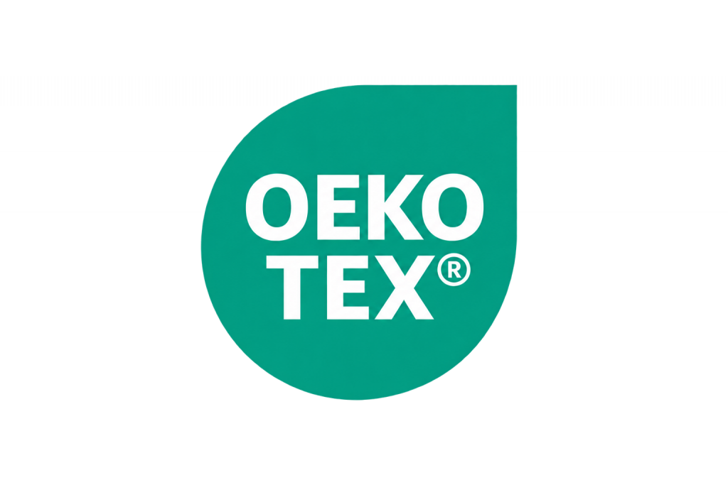OEKO-TEX certification logo shown on the sustainability page