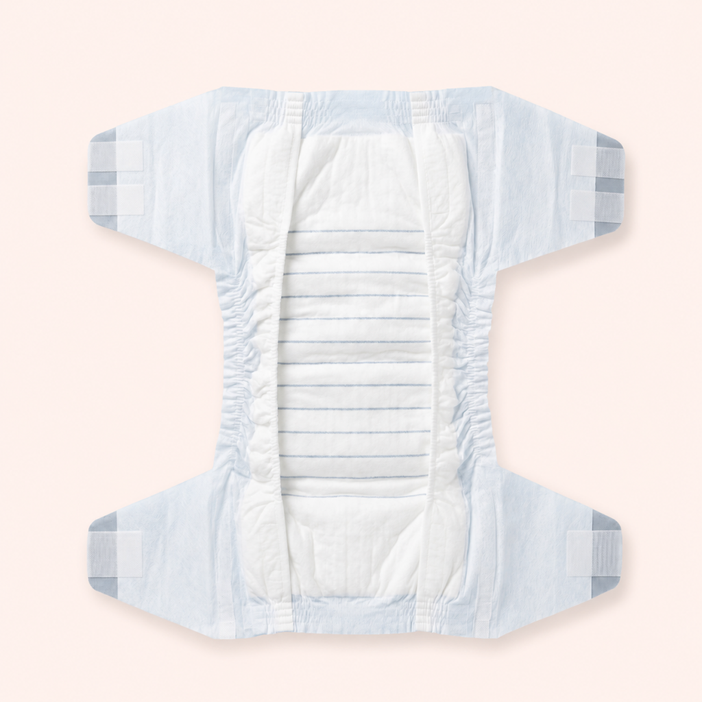 Adult tape style diaper manufactured by Solis Hygiene, part of Swara Baby Group