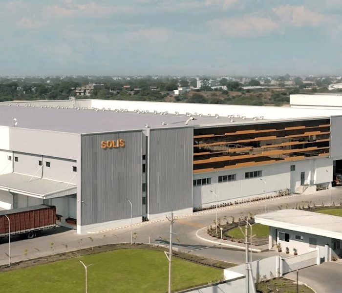 Exterior of the Solis Hygiene manufacturing facility, part of Swara Baby Group